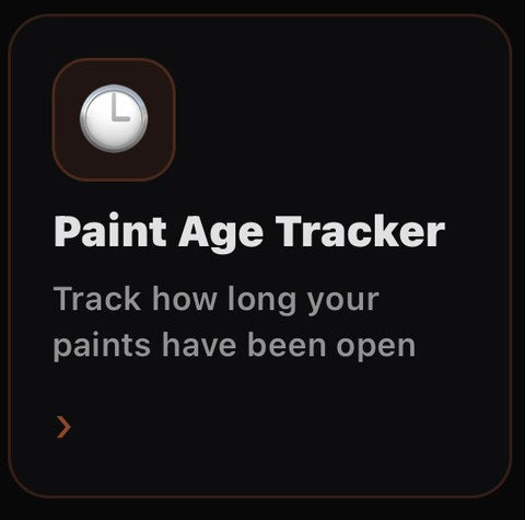 Paint Age Tracker screen